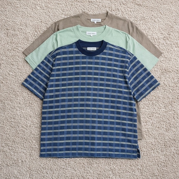 Paolo Valenzi Other - Paolo Valenzi Italy 100% Makò Cotton Crew Neck T-Shirt Set 3 Size M Plaid